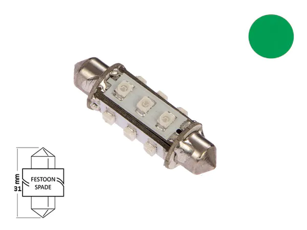Hovedbilde LED pære festoon 31mm 19-35V 60lm, kaldhvit