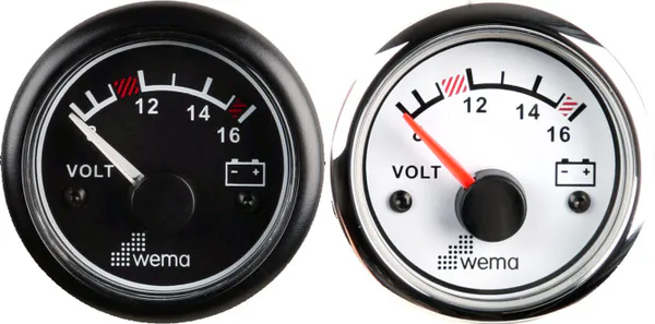 Hovedbilde Wema Voltmeter analog 24V sort