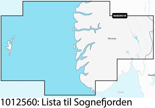 Hovedbilde Navionics+ Regular kart Lista til Sognefjorden