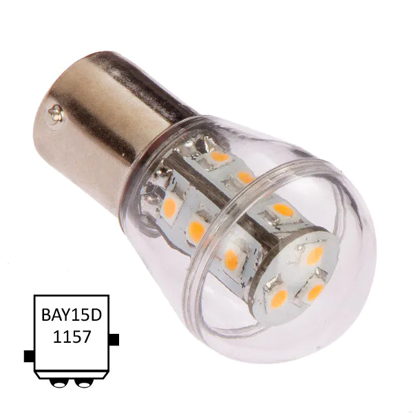 Hovedbilde Nautic LED lanternepære m/kuppel, BAY15D, grønn 